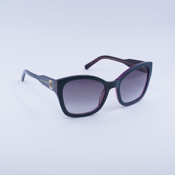 Marc Jacobs MARC 626/S 0ZI9 9O Sunglasses Teal Cat Eye Frame, Grey Lenses - Picture 3 of 10
